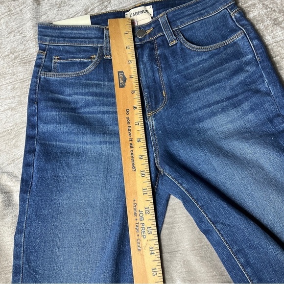 NWT L'agence Margot High Rise Skinny Jeans Size 25” Waist Stretch Blue Neptune - Picture 2 of 15